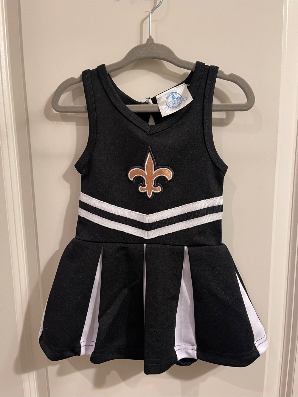 Kids Black Cheer Dress with SaintsNFL